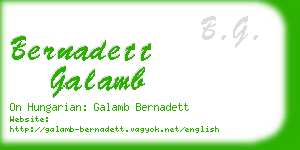 bernadett galamb business card